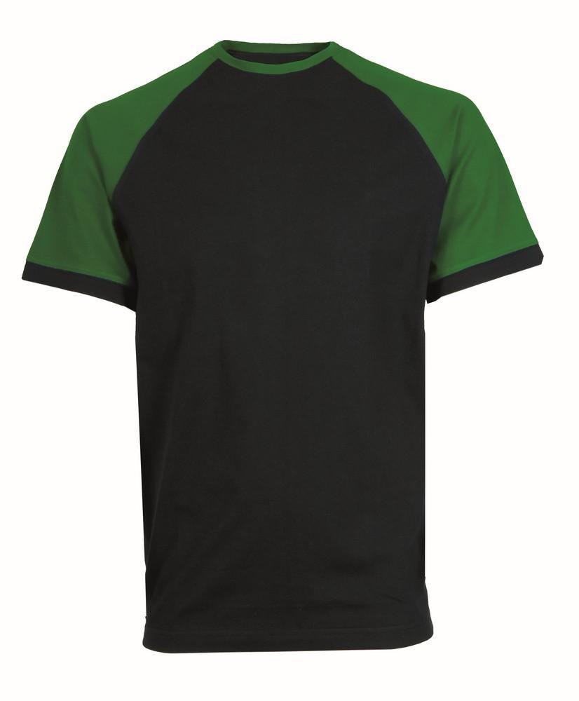 Tričko OLIVER, pánské, krátký rukáv, černo-zelené 