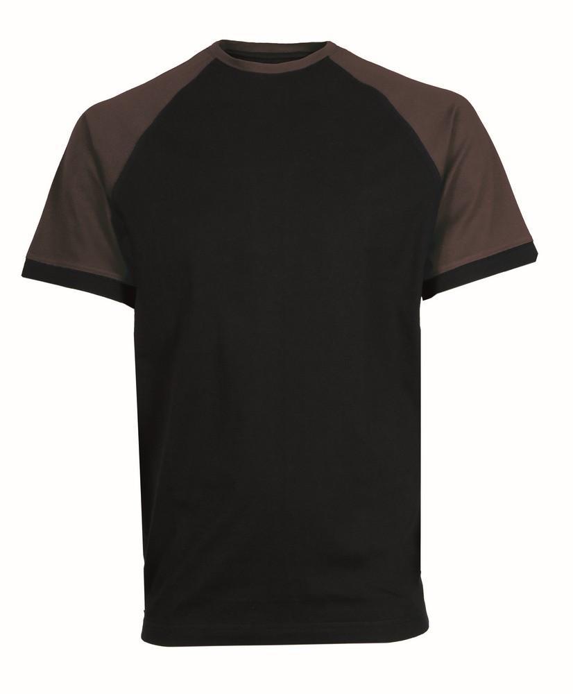 Tričko OLIVER, pánské, krátký rukáv, černo-hnědé 