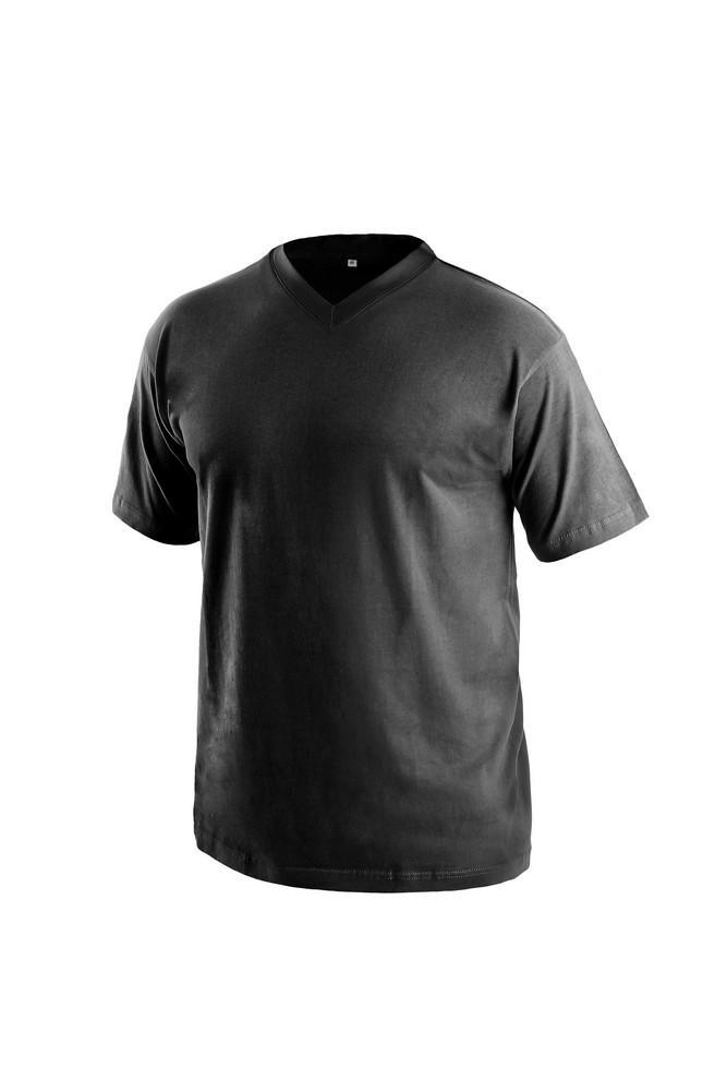 Tričko DALTON, výstřih do V, černé, barva 800 