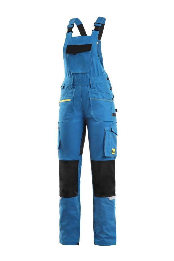 CXS kalhoty STRETCH, dámské, s laclem, středně modro-černé 