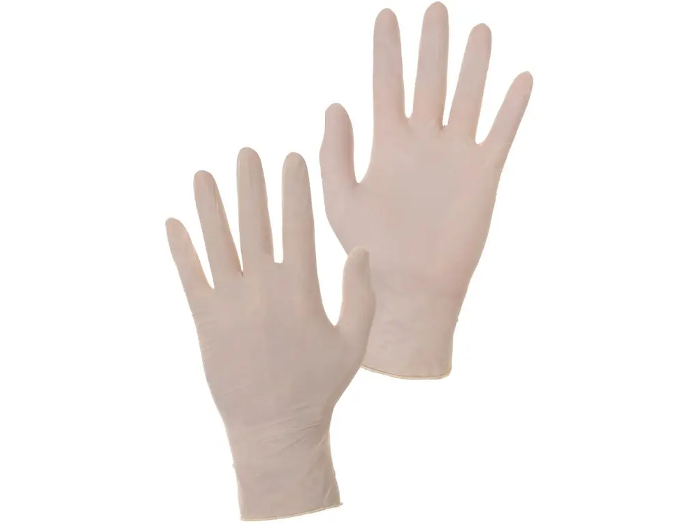 CXS rukavice BERT, jednorázové, latex, bílé, lehce pudřené/100 ks 