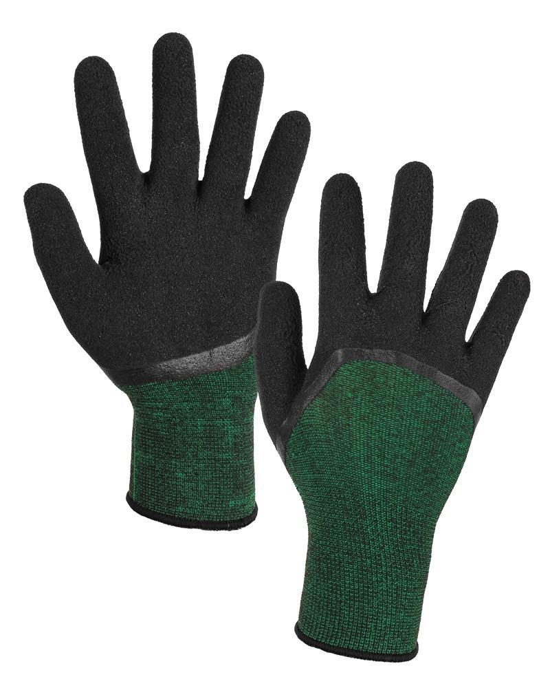CXS rukavice OLAS, ¾ máčené v latexu, zeleno-černé 
