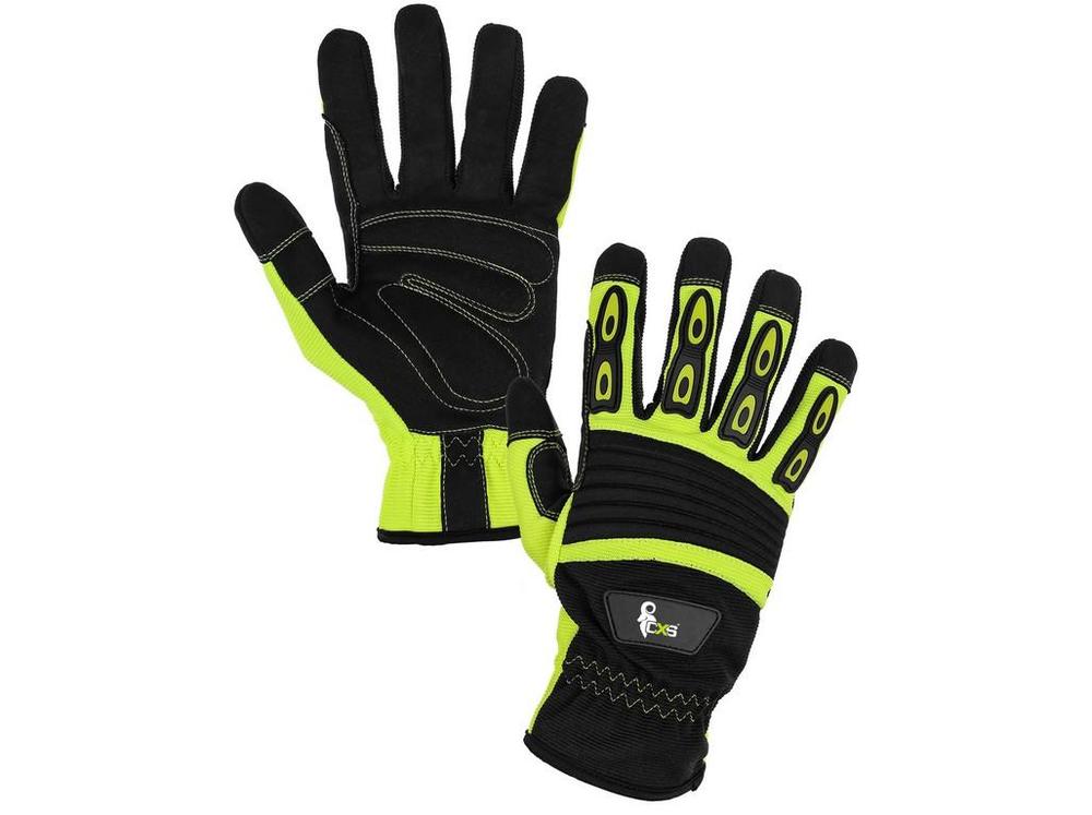 CXS rukavice YEMA, kombinovaná, černo-žluté 