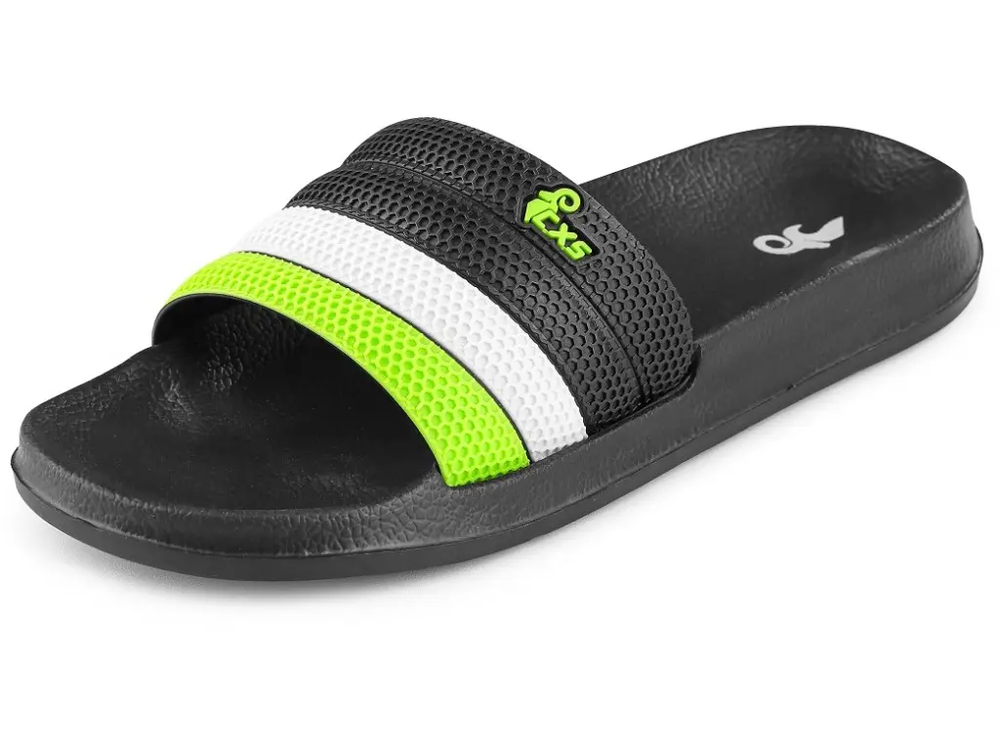 CXS obuv nazouvák GULF, PVC, černo-zeleno-bílý 