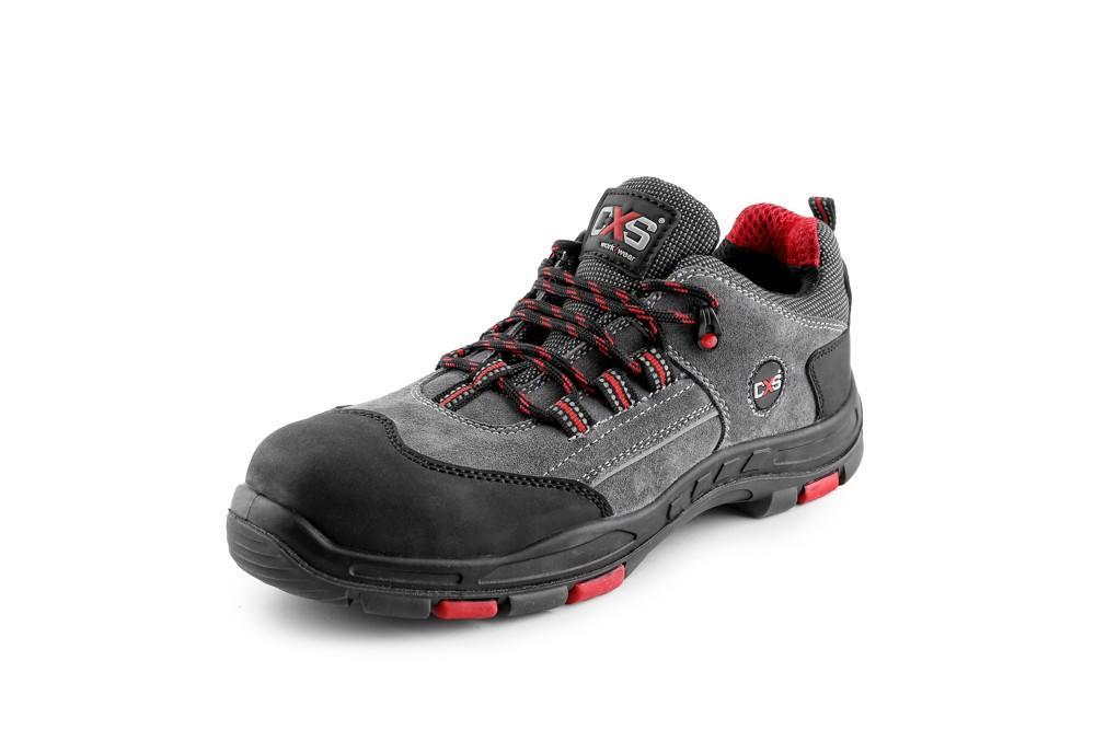 CXS obuv polobotka ROCK SLATE S1P, kožená, s plast.špicí, šedá 