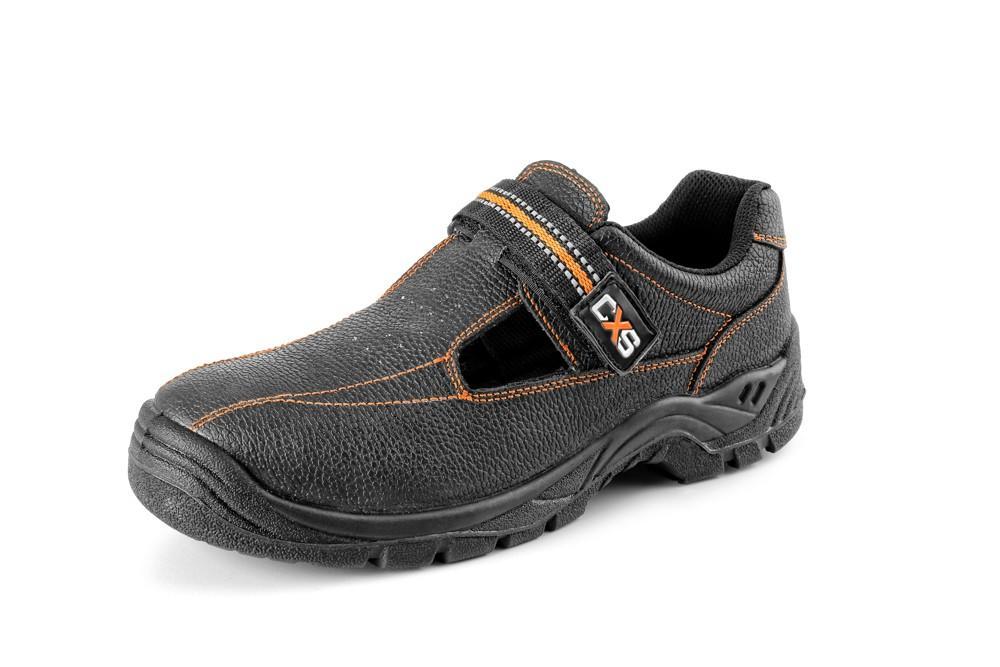 CXS obuv sandál STONE NEFRIT S1, kožený, s ocel.špicí, černý 