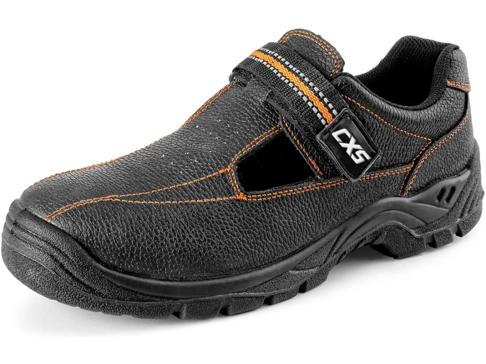 CXS obuv sandál STONE NEFRIT S1, kožený, s ocel.špicí, černý 
