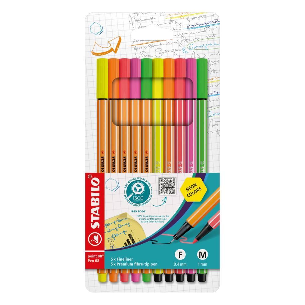 Jemný liner STABILO point 88/Pen 68 neon 10 barev