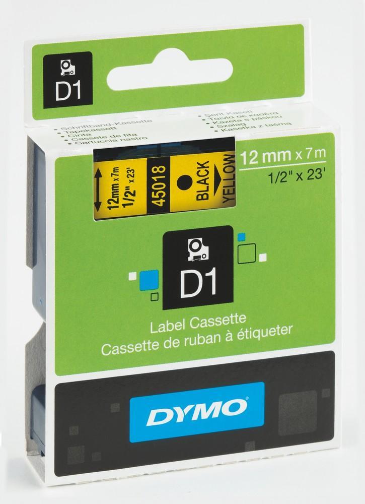 Dymo páska D1 12mm/7m černá na žluté