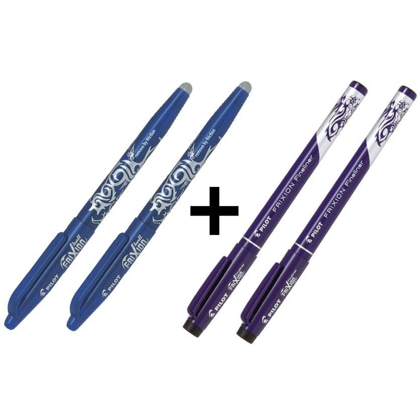 Pilot roller 2064 FriXion Ball 07 modrý 2 ks + FriXion Fineliner 2 ks