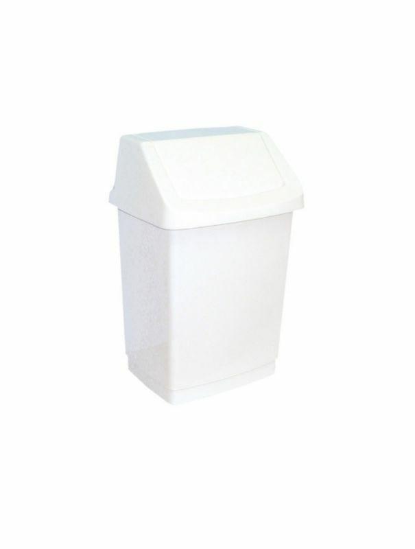 Koš odpadkový plastový bílý s výklopným víkem 9 l
