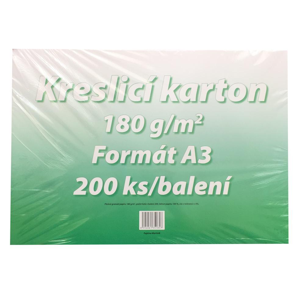 Karton kreslicí bílý A3 180 g/ 200 l.