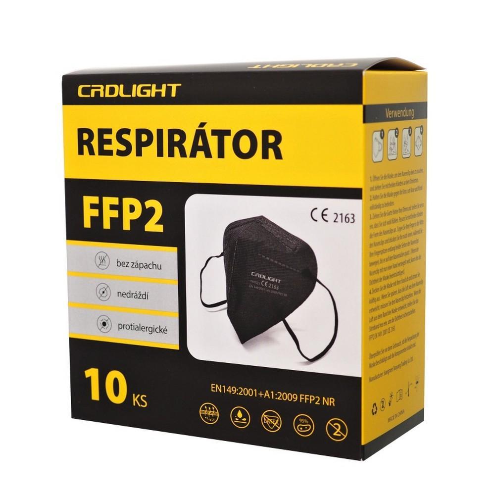 Respirátor FFP2, černý bez ventilku/10 ks