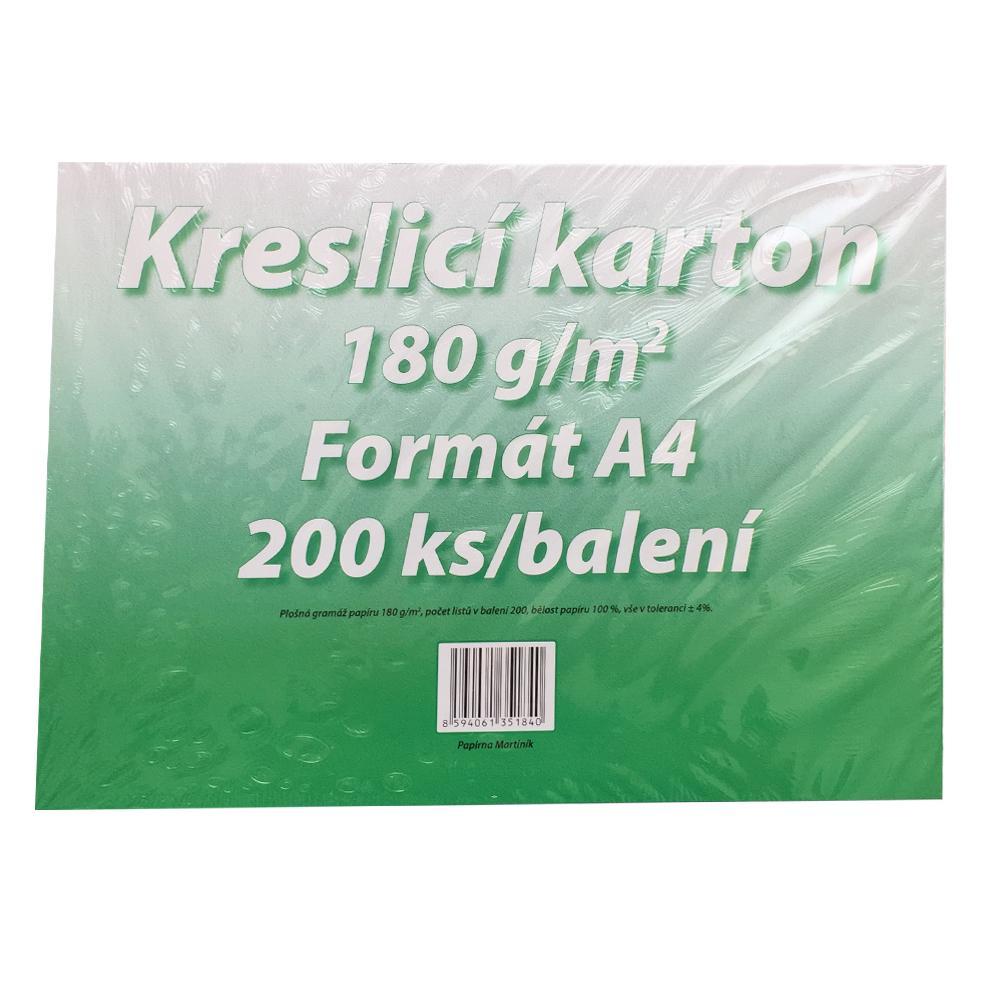 Karton kreslicí bílý A4 180 g/ 200 l.