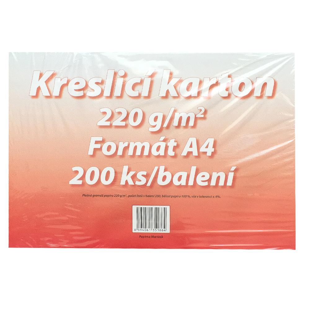 Karton kreslicí bílý A4 220 g / 200 l.