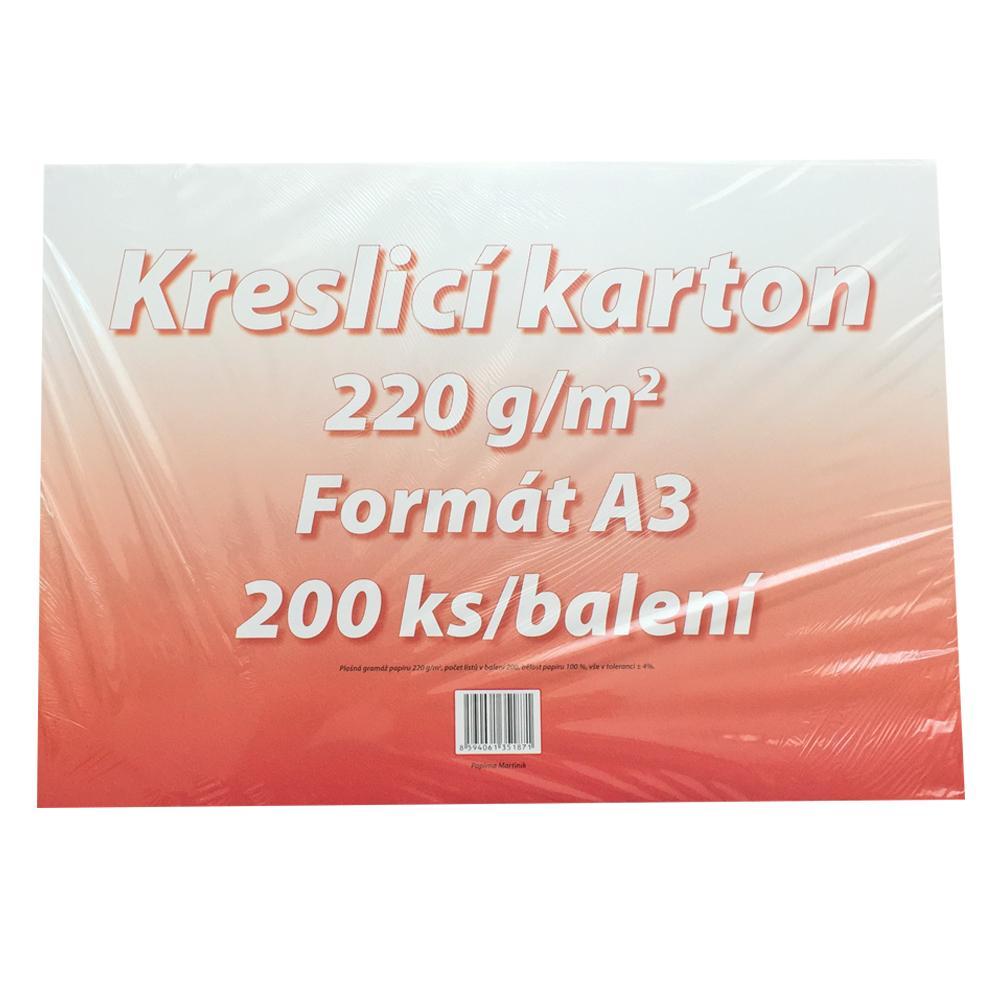 Karton kreslicí bílý A3 220g / 200 l.