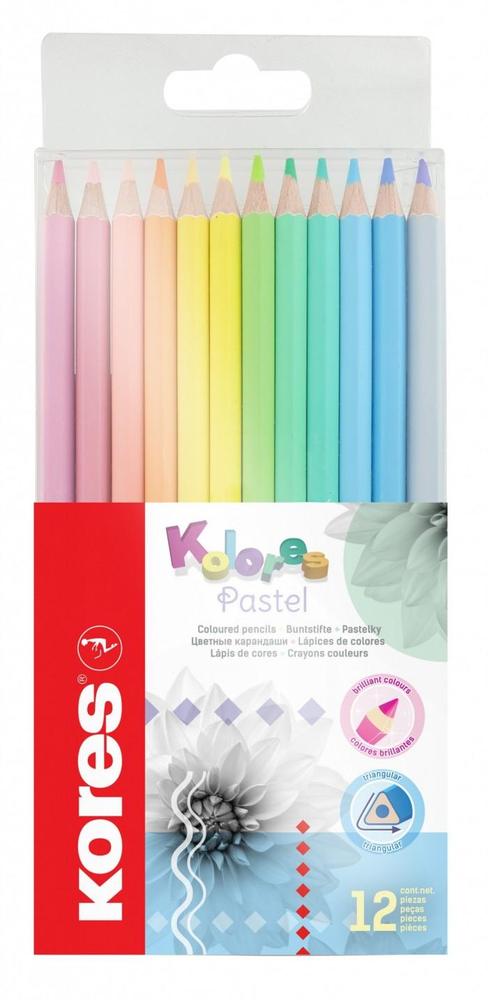 Kores pastelky Kolores trojhranné 12 ks Pastel