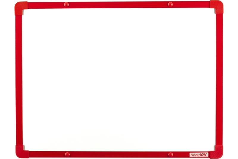 boardOK keramická tabule na fixy s červeným rámem 60x45 cm