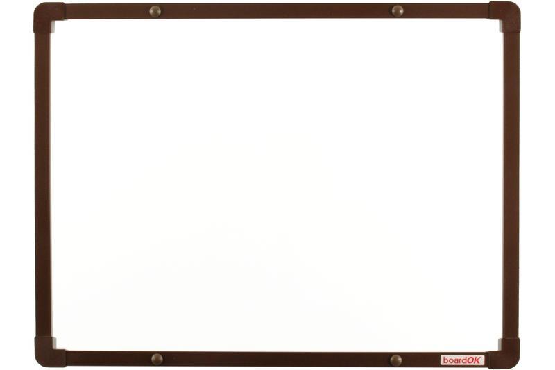 boardOK magnetická keramická tabule na fixy s hnědým rámem 60x45 cm