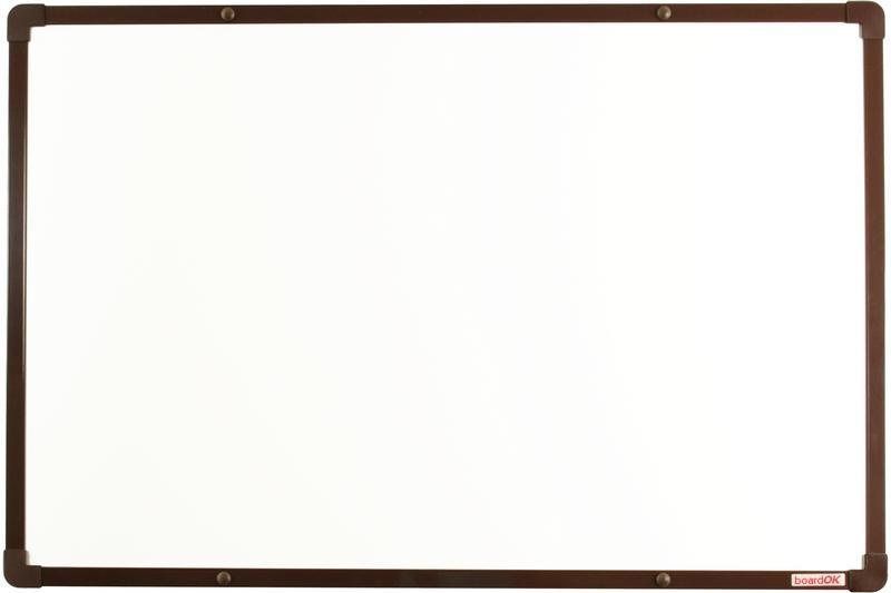 boardOK magnetická lakovaná tabule na fixy s hnědým rámem 60x90 cm