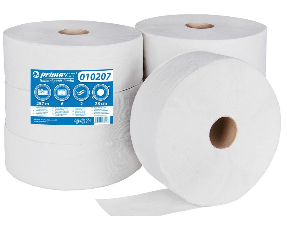 Papír toaletní JUMBO Ø 280 mm recykl Primasoft 2-vrstvý / 6 ks