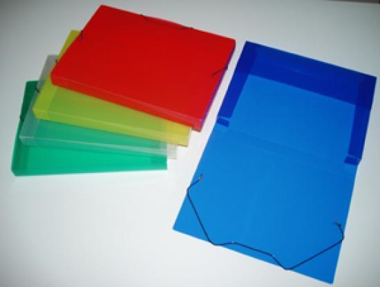 KARTON P+P box na spisy PP průhledný A4 modrý