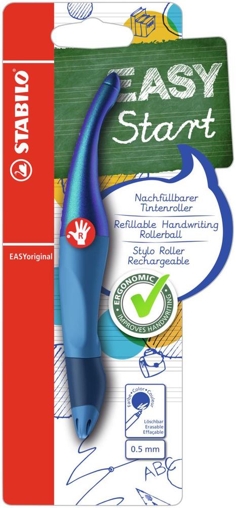 Roller Stabilo EASYoriginal holograph 0,5 pro praváky modrá/holografická