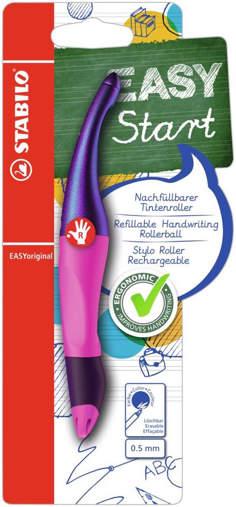 Roller Stabilo EASYoriginal holograph 0,5 pro praváky růžová/holografická