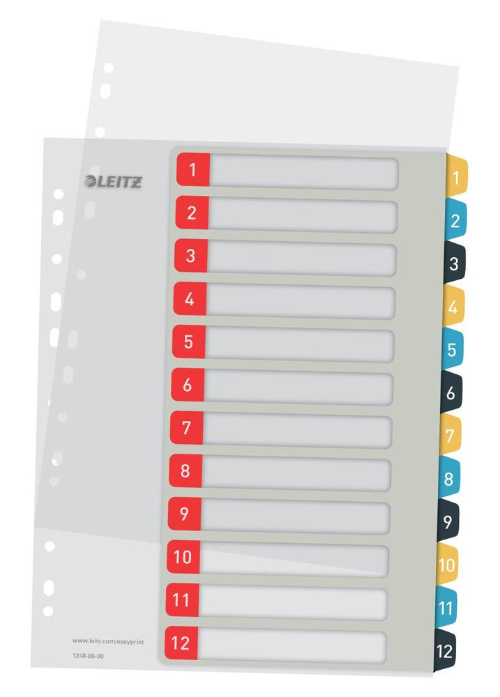 Leitz celoplastové rejstříky Cosy A4 popisovatelné na počítači 1-12