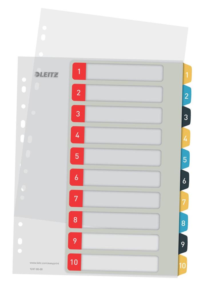 Leitz celoplastové rejstříky Cosy A4 popisovatelné na počítači 1-10