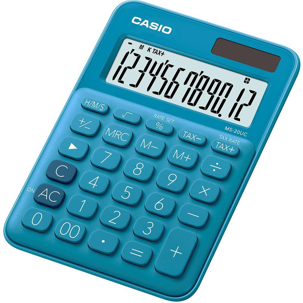 Casio kalkulačka MS 20 UC/BU stolní / 12 míst modrá