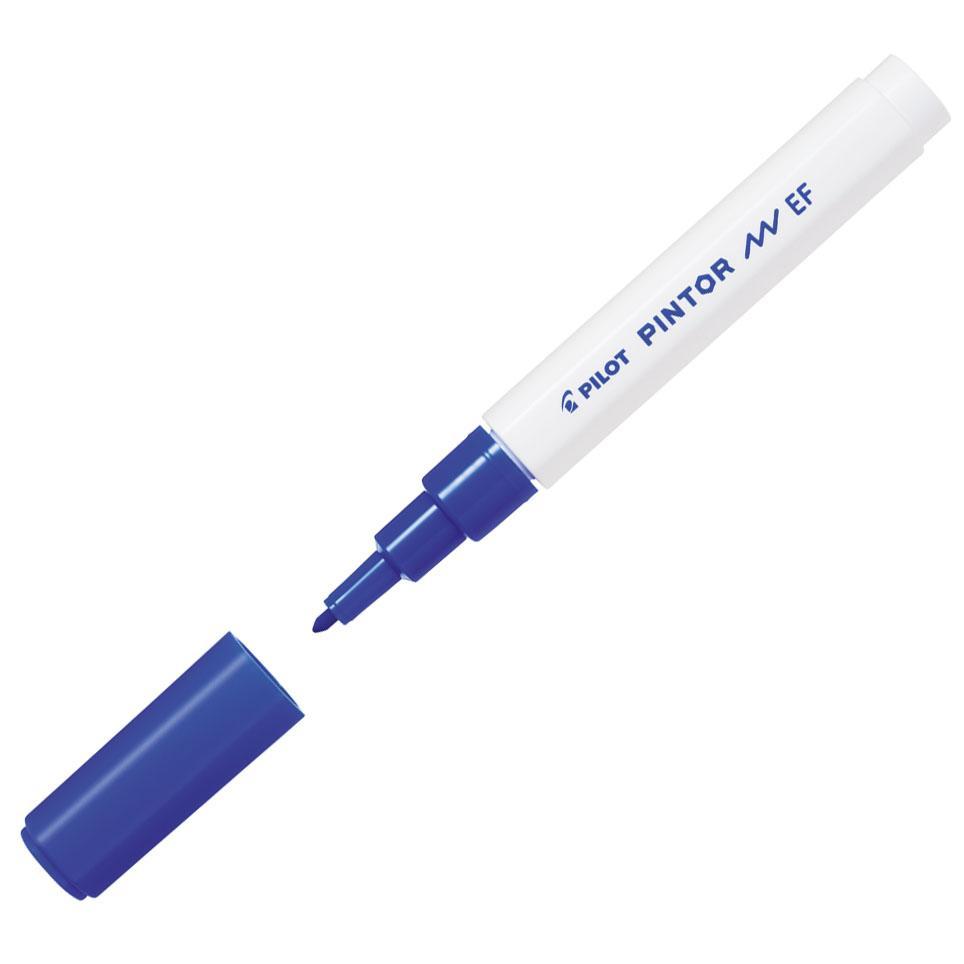 Pilot popisovač akrylový 4077 Pintor modrý hrot EF