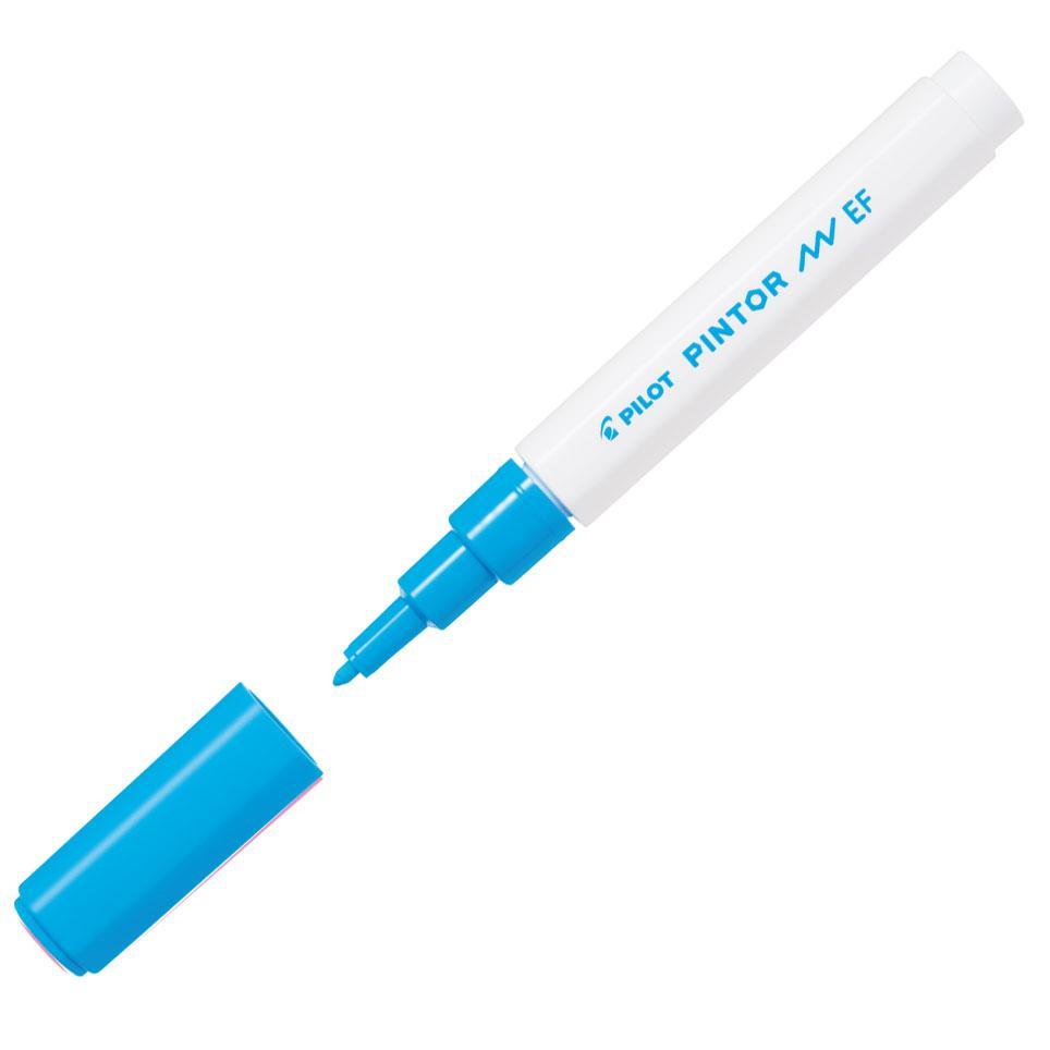 Pilot popisovač akrylový 4077 Pintor světle modrá hrot EF