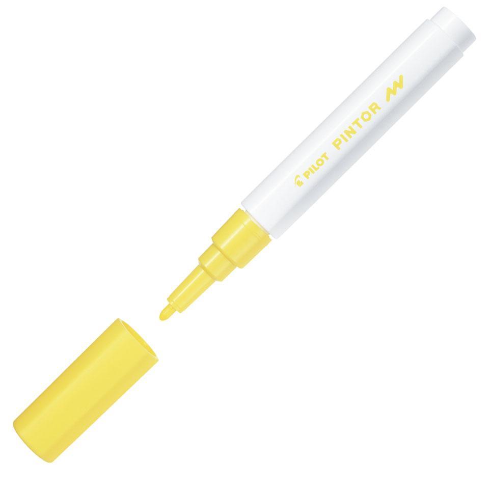 Pilot popisovač akrylový 4074 Pintor žlutá hrot F