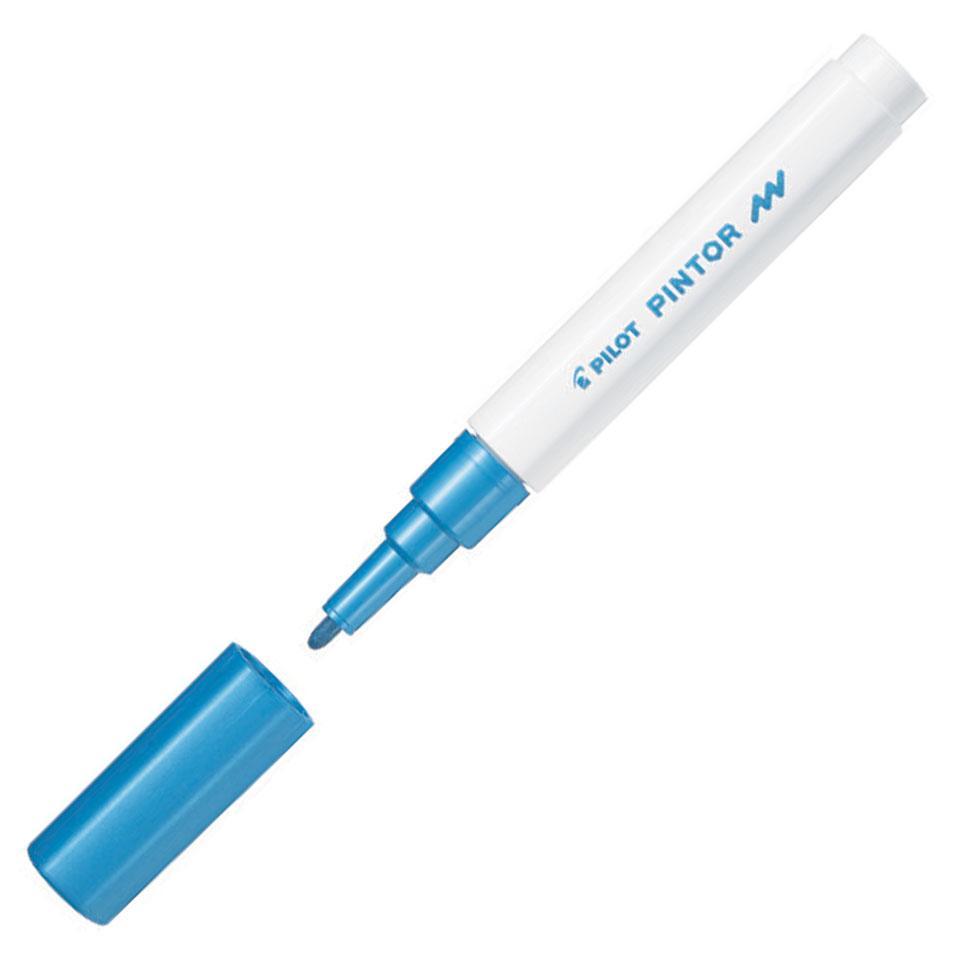 Pilot popisovač akrylový 4074 Pintor metalická modrá hrot F