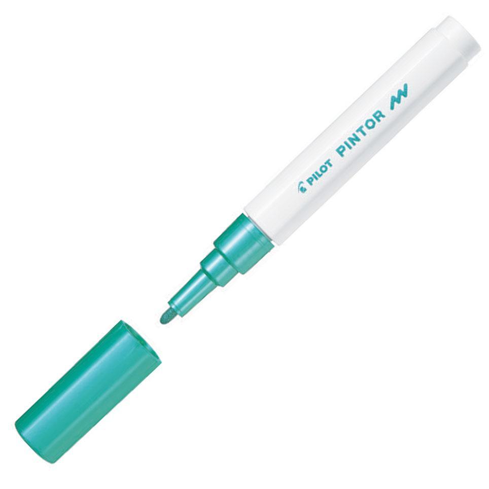Pilot popisovač akrylový 4074 Pintor metalická zelená hrot F