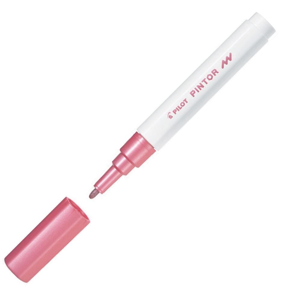 Pilot popisovač akrylový 4074 Pintor metalická růžová hrot F