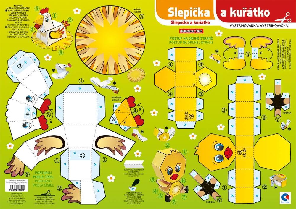 Baloušek Tisk vystřihovánka - Slepička a kuřátko