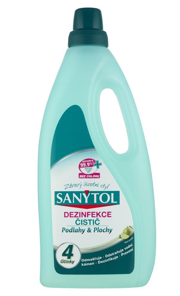 Sanytol univerzální dezinfekční čistič na podlahy, 4 účinky 1l, limeta