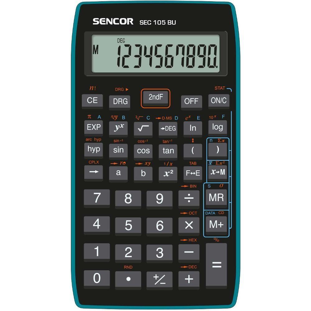Sencor kalkulačka SEC 105 BU školní / 10 míst černo-modrá
