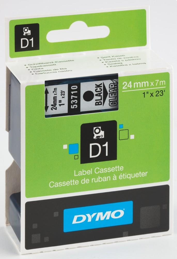 Dymo páska D1 24mm/7m černá na čiré