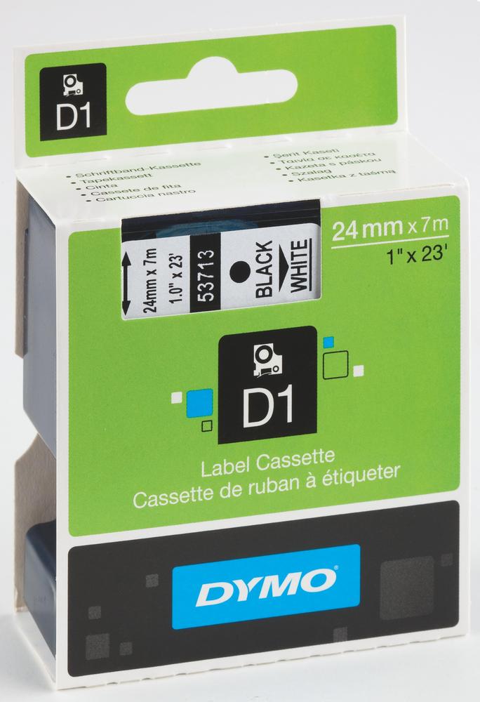 Dymo páska D1 24mm/7m černá na bílé