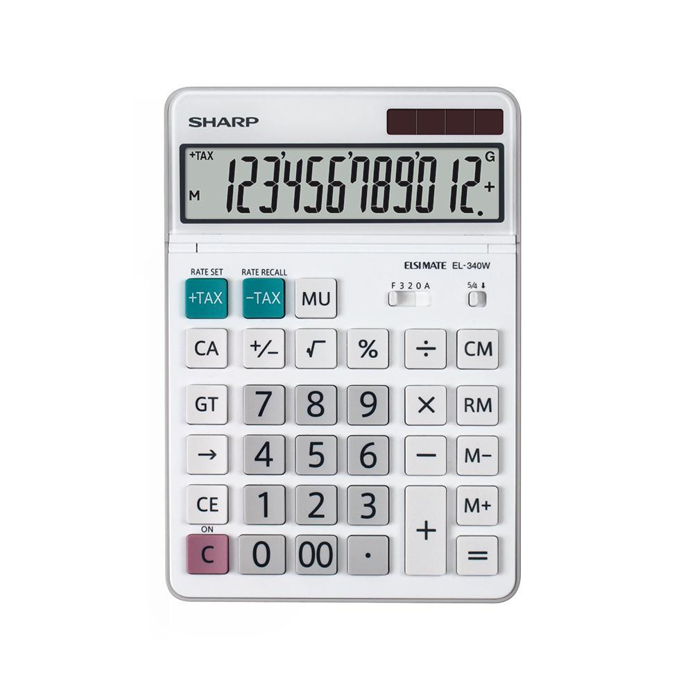 Sharp kalkulačka EL-340W stolní / 12 míst bílá