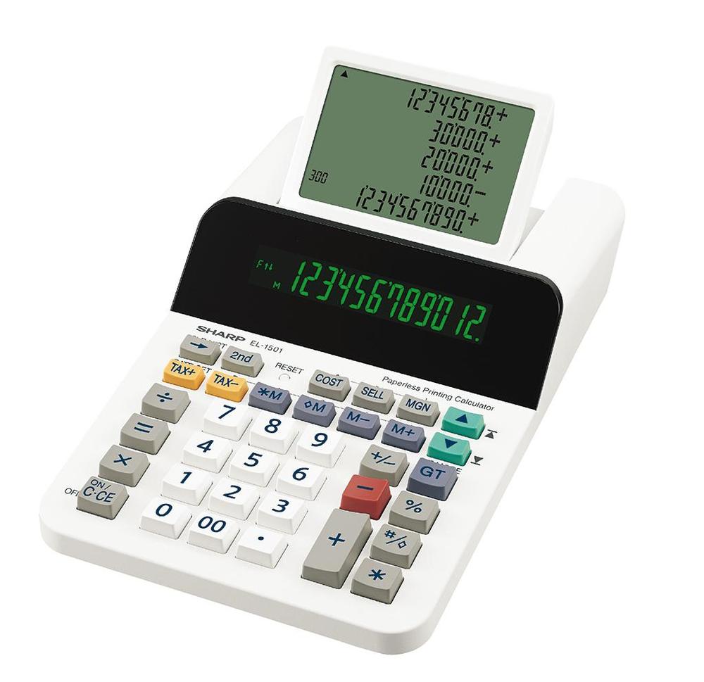 Sharp kalkulačka EL-1501 stolní / 12 míst bílá