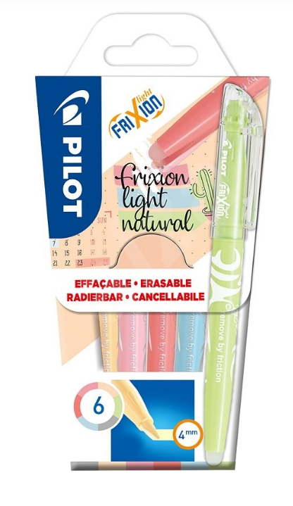 Pilot gumovací zvýrazňovač 4139 FriXion Light Natural Colors set 6 ks