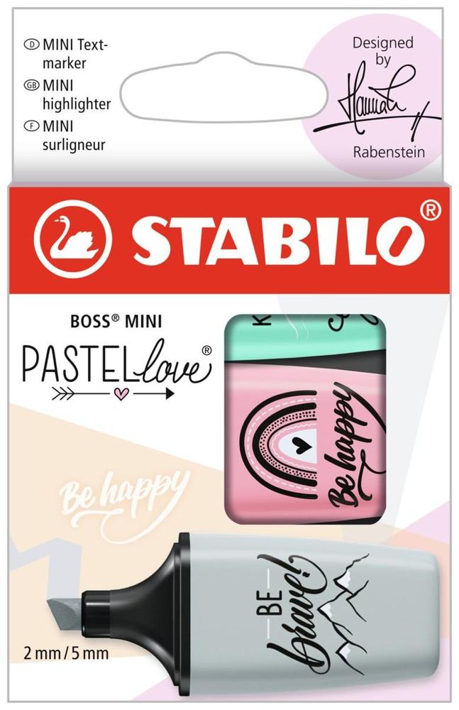 STABILO zvýrazňovač BOSS MINI Pastellove sada 3 barev (růžová, máta, tyrkys)