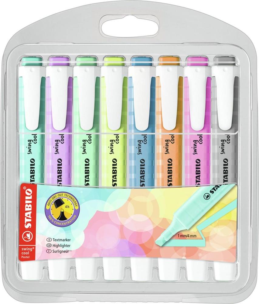 STABILO zvýrazňovač swing cool pastel 8 ks pouzdro