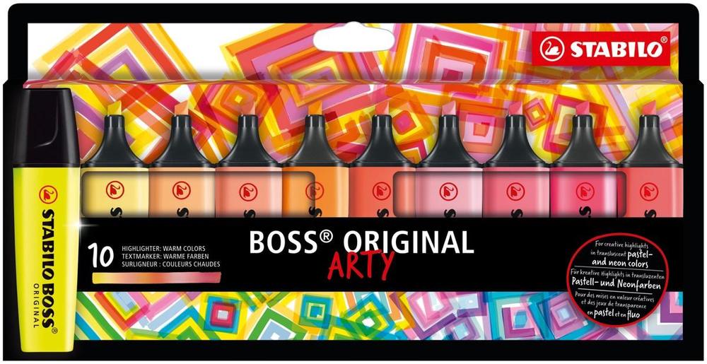 Zvýrazňovač Stabilo BOSS ORIGINAL ARTY teplé barvy sada 10 barev