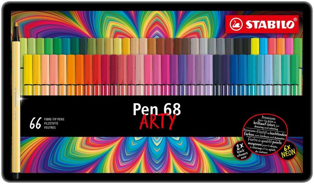 Prémiový vláknový fix STABILO Pen 68 ARTY 66 barev