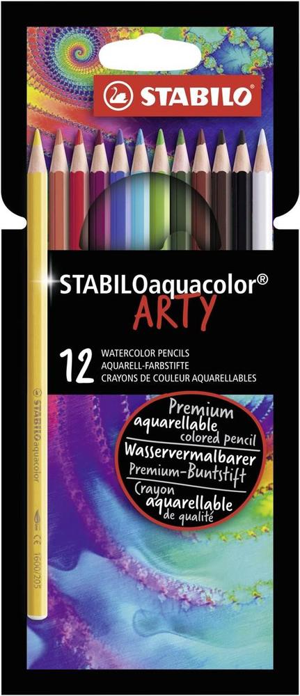 STABILO pastelky aquacolor ARTY 12 ks v papírové krabičce